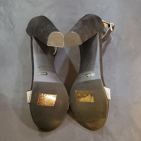 BRAND NEW BAMBOO FRENZY WOMEN'S EMBELLISHED OPEN-TOE ANKLE STRAP HEELS - Picture 12 of 14